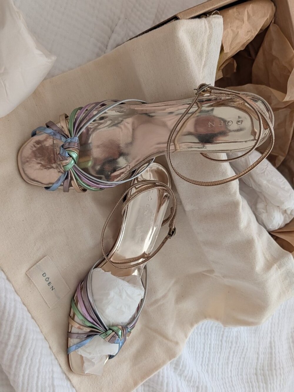 Doen Hepburn Heel in Disco Metallic, Sz 36.5